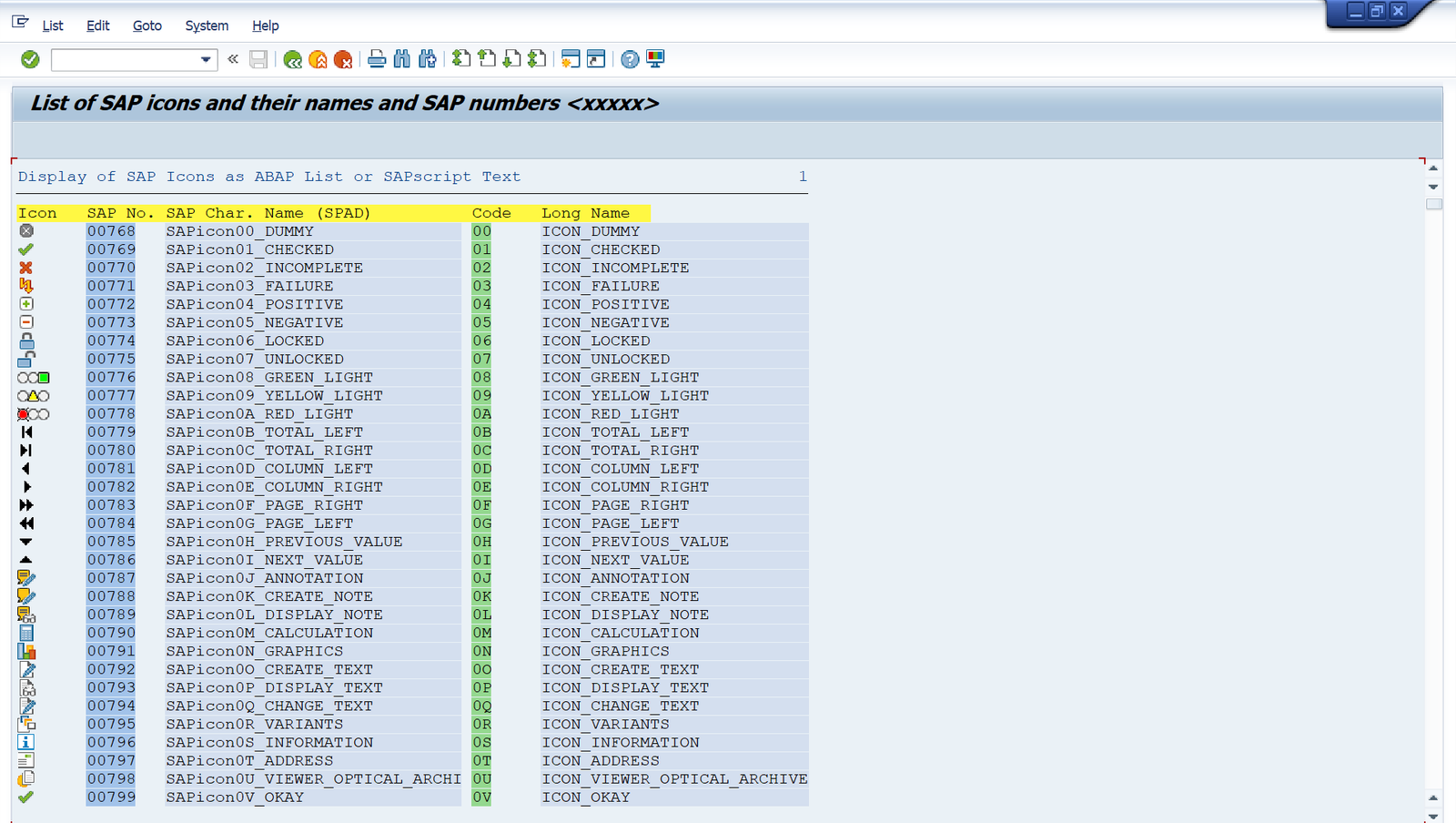 Programa visualizacion de icono en sap