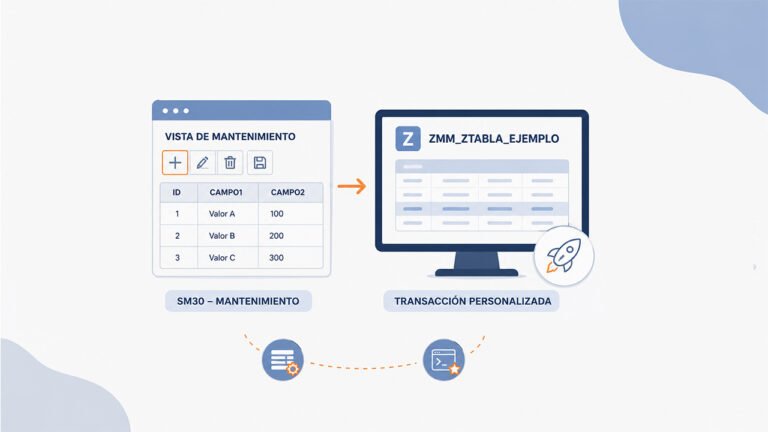 Como crear una transaccion para una vista de mantenimiento o sm30