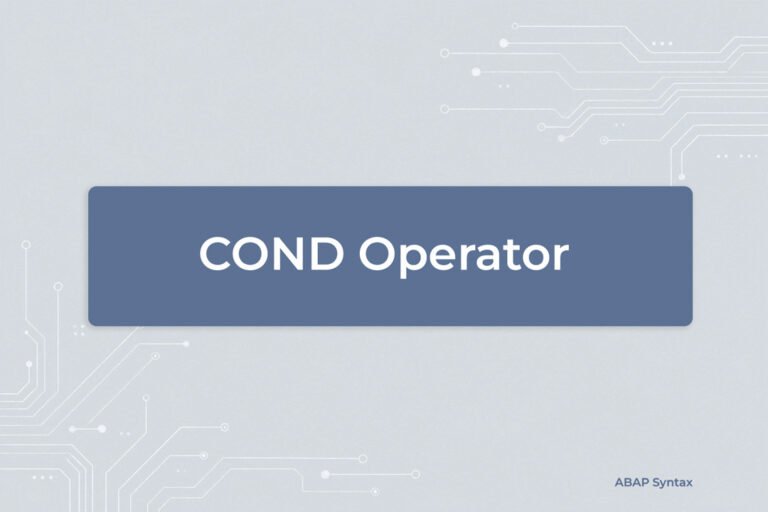 cond operator