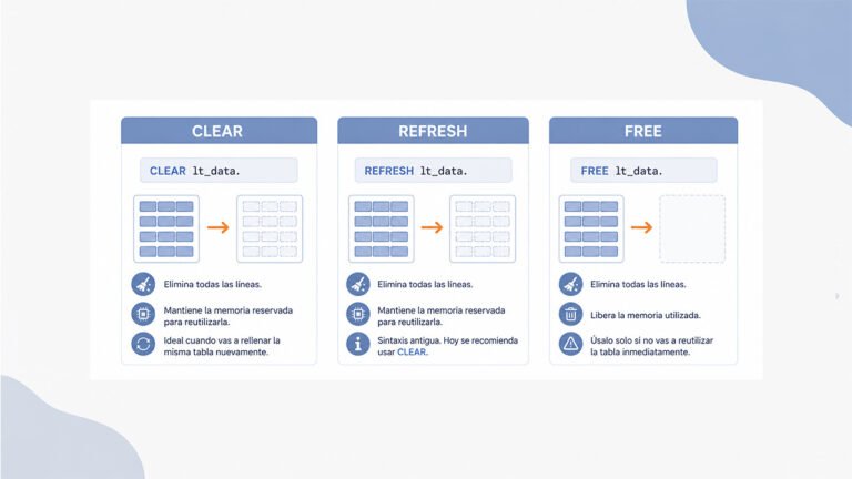 Diferencia entre clear, refresh y free
