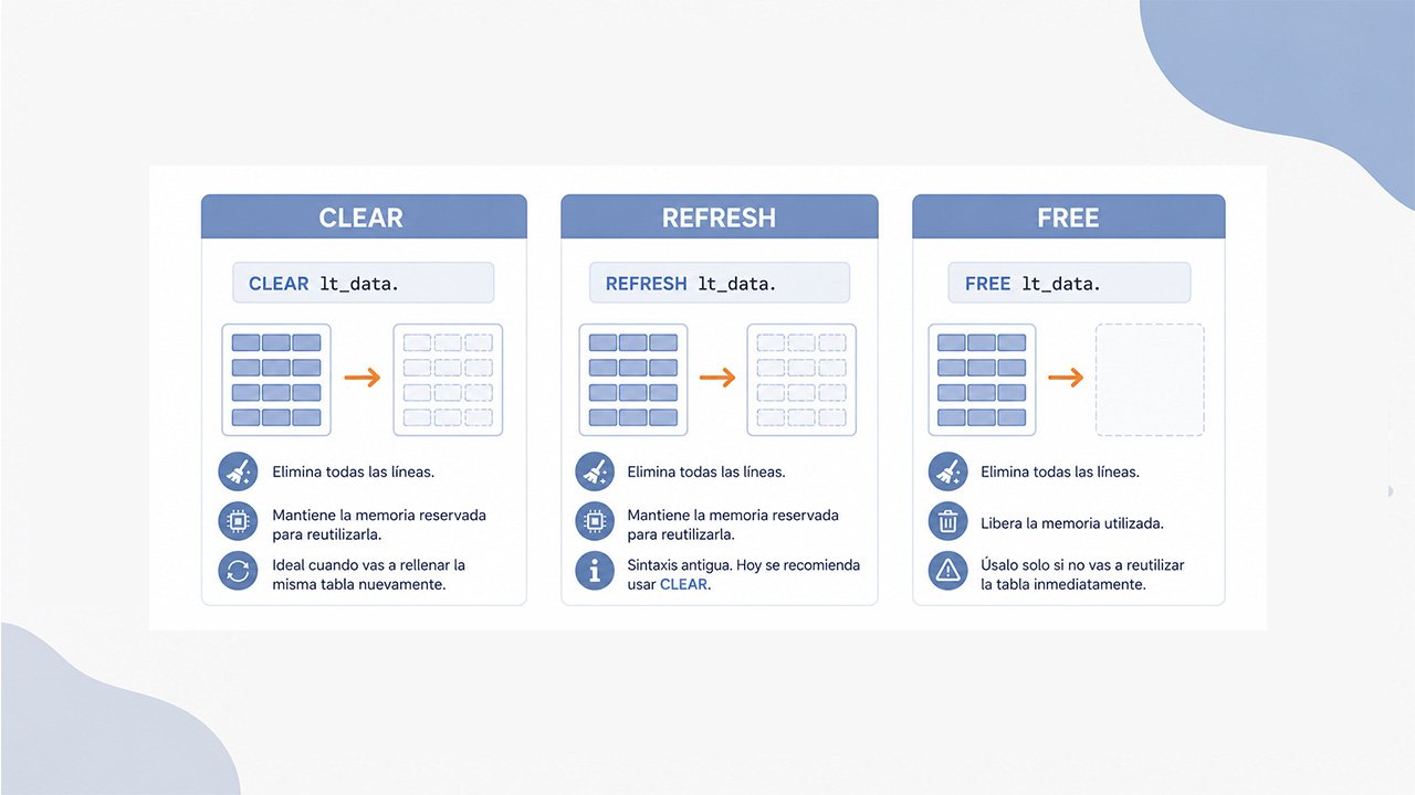Diferencia entre clear, refresh y free